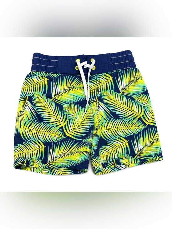 Crazy 8 Other - Crazy 8 Boys 2T Tropical Palm Leaf Swim Trunks | Navy Green Swim Shorts